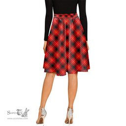 Scottish MacIver Modern Tartan Melete Pleated Midi Skirt - Tartan Plaid Midi Skirt Scottish Plaid Tartan Plaid - ScotsTee - scotstee.com