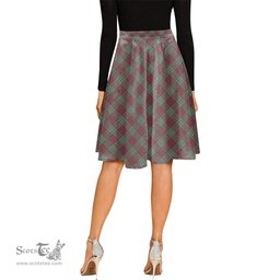 Scottish MacGregor Hunting Ancient Tartan Melete Pleated Midi Skirt - Tartan Plaid Midi Skirt Scottish Plaid Tartan Plaid - ScotsTee - scotstee.com