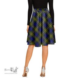 Scottish Moore Tartan Melete Pleated Midi Skirt - Tartan Plaid Midi Skirt Scottish Plaid Tartan Plaid - ScotsTee - scotstee.com
