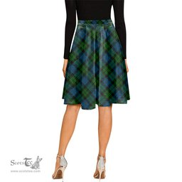 Scottish MacKie Tartan Melete Pleated Midi Skirt - Tartan Plaid Midi Skirt Scottish Plaid Tartan Plaid - ScotsTee - scotstee.com