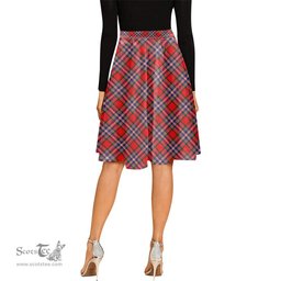 Scottish MacFarlane Modern Tartan Melete Pleated Midi Skirt - Tartan Plaid Midi Skirt Scottish Plaid Tartan Plaid - ScotsTee - scotstee.com