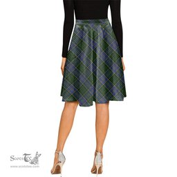 Scottish MacMillan Hunting Tartan Melete Pleated Midi Skirt - Tartan Plaid Midi Skirt Scottish Plaid Tartan Plaid - ScotsTee - scotstee.com