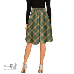 Scottish MacMillan Old Ancient Tartan Melete Pleated Midi Skirt - Tartan Plaid Midi Skirt Scottish Plaid Tartan Plaid - ScotsTee - scotstee.com