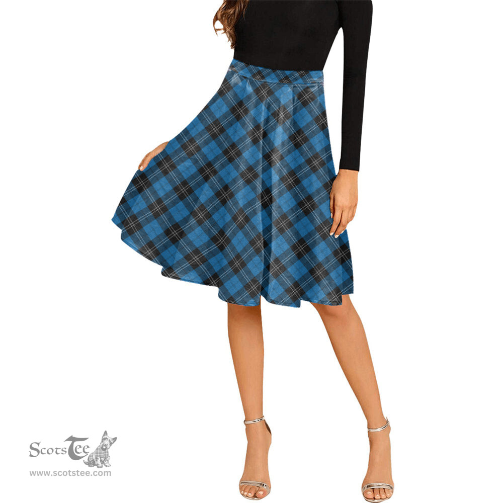 Scottish Ramsay Blue Ancient Tartan Melete Pleated Midi Skirt - Tartan Plaid Midi Skirt Scottish Plaid Tartan Plaid - ScotsTee - scotstee.com