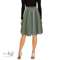 Scottish MacIntosh Hunting Ancient Tartan Melete Pleated Midi Skirt - Tartan Plaid Midi Skirt Scottish Plaid Tartan Plaid - ScotsTee - scotstee.com
