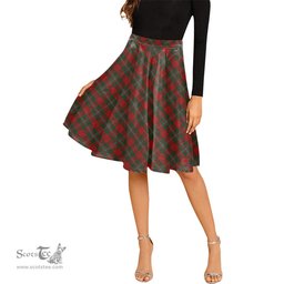 Scottish MacGregor Tartan Melete Pleated Midi Skirt - Tartan Plaid Midi Skirt Scottish Plaid Tartan Plaid - ScotsTee - scotstee.com