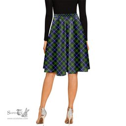 Scottish MacNeil of Barra Modern Tartan Melete Pleated Midi Skirt - Tartan Plaid Midi Skirt Scottish Plaid Tartan Plaid - ScotsTee - scotstee.com