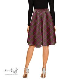 Scottish MacRae Red Tartan Melete Pleated Midi Skirt - Tartan Plaid Midi Skirt Scottish Plaid Tartan Plaid - ScotsTee - scotstee.com