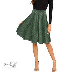 Scottish Ralston USA Tartan Melete Pleated Midi Skirt - Tartan Plaid Midi Skirt Scottish Plaid Tartan Plaid - ScotsTee - scotstee.com