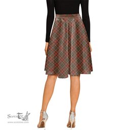 Scottish MacIntosh Hunting Weathered Tartan Melete Pleated Midi Skirt - Tartan Plaid Midi Skirt Scottish Plaid Tartan Plaid - ScotsTee - scotstee.com