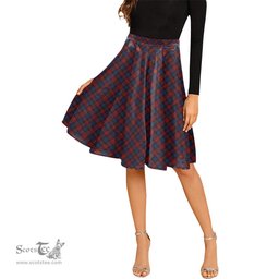 Scottish MacLachlan Tartan Melete Pleated Midi Skirt - Tartan Plaid Midi Skirt Scottish Plaid Tartan Plaid - ScotsTee - scotstee.com