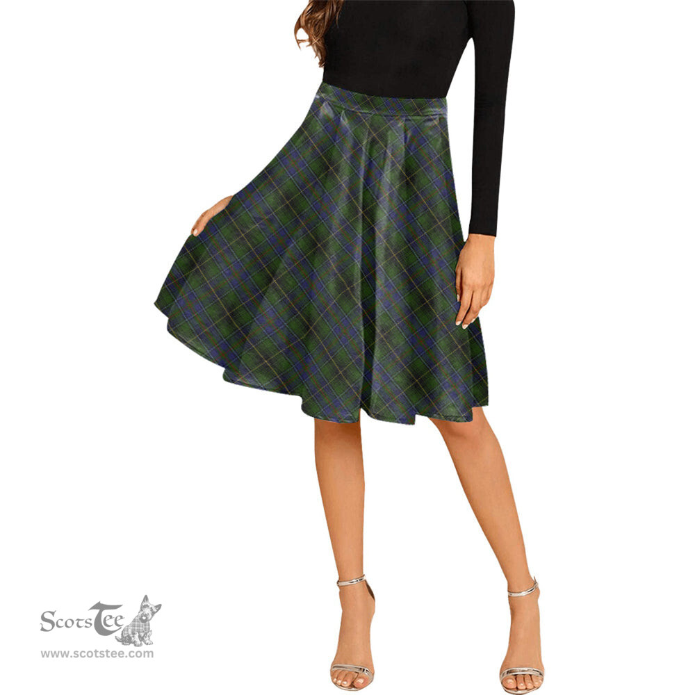 Scottish MacInnes Tartan Melete Pleated Midi Skirt - Tartan Plaid Midi Skirt Scottish Plaid Tartan Plaid - ScotsTee - scotstee.com
