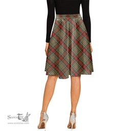Scottish Muirhead Old Tartan Melete Pleated Midi Skirt - Tartan Plaid Midi Skirt Scottish Plaid Tartan Plaid - ScotsTee - scotstee.com