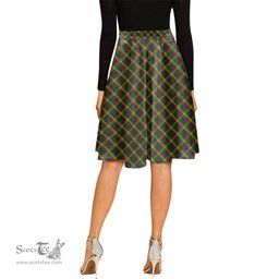 Scottish MacMillan Ancient Tartan Melete Pleated Midi Skirt - Tartan Plaid Midi Skirt Scottish Plaid Tartan Plaid - ScotsTee - scotstee.com