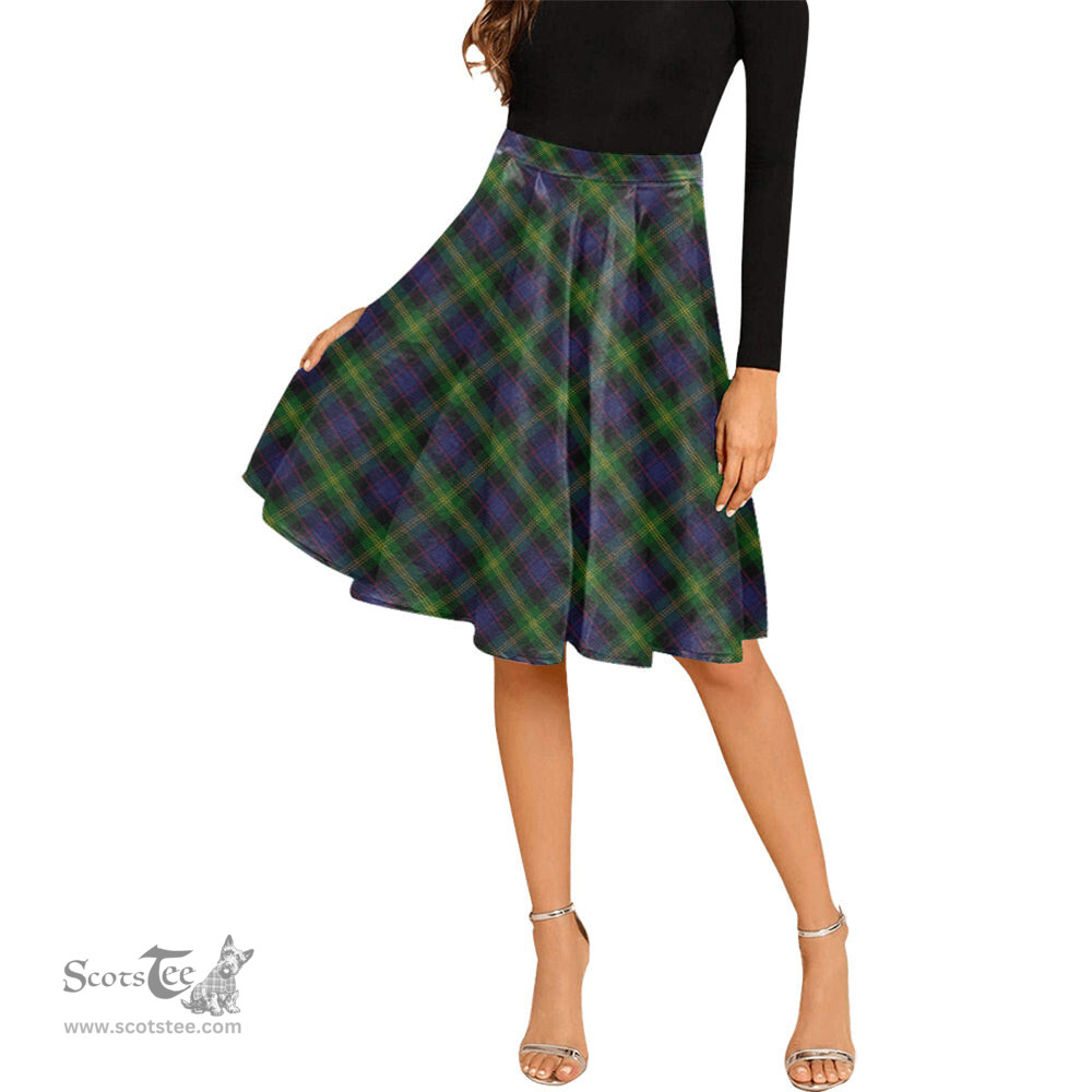 Scottish Watson Tartan Melete Pleated Midi Skirt - Tartan Plaid Midi Skirt Scottish Plaid Tartan Plaid - ScotsTee - scotstee.com