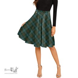 Scottish Ross Hunting Tartan Melete Pleated Midi Skirt - Tartan Plaid Midi Skirt Scottish Plaid Tartan Plaid - ScotsTee - scotstee.com