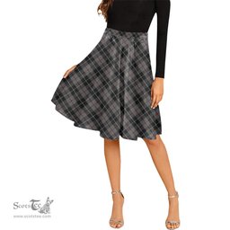 Scottish Thompson Grey Tartan Melete Pleated Midi Skirt - Tartan Plaid Midi Skirt Scottish Plaid Tartan Plaid - ScotsTee - scotstee.com