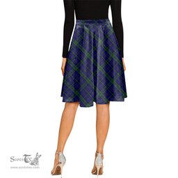 Scottish Weir Tartan Melete Pleated Midi Skirt - Tartan Plaid Midi Skirt Scottish Plaid Tartan Plaid - ScotsTee - scotstee.com