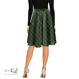 Scottish Stewart Hunting Tartan Melete Pleated Midi Skirt - Tartan Plaid Midi Skirt Scottish Plaid Tartan Plaid - ScotsTee - scotstee.com