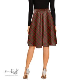 Scottish Tipperary County Ireland Tartan Melete Pleated Midi Skirt - Tartan Plaid Midi Skirt Scottish Plaid Tartan Plaid - ScotsTee - scotstee.com