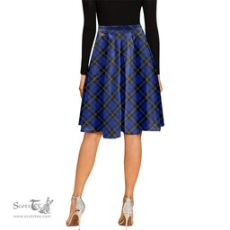 Scottish Swan Tartan Melete Pleated Midi Skirt - Tartan Plaid Midi Skirt Scottish Plaid Tartan Plaid - ScotsTee - scotstee.com