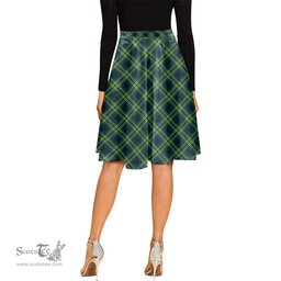 Scottish Spottiswood Tartan Melete Pleated Midi Skirt - Tartan Plaid Midi Skirt Scottish Plaid Tartan Plaid - ScotsTee - scotstee.com
