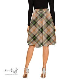 Scottish Saskatchewan Province Canada Tartan Melete Pleated Midi Skirt - Tartan Plaid Midi Skirt Scottish Plaid Tartan Plaid - ScotsTee - scotstee.com