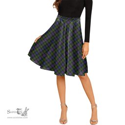Scottish Fleming Tartan Melete Pleated Midi Skirt - Tartan Plaid Midi Skirt Scottish Plaid Tartan Plaid - ScotsTee - scotstee.com