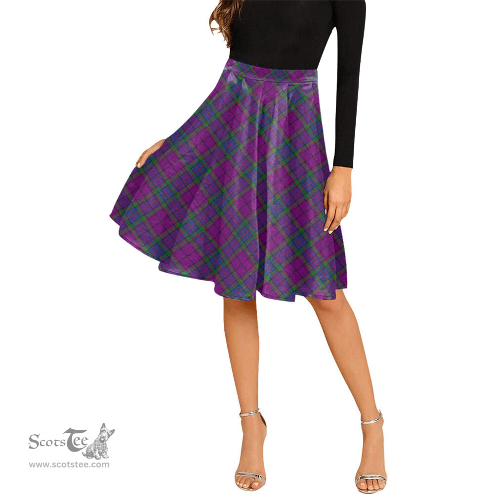 Scottish Wardlaw Modern Tartan Melete Pleated Midi Skirt - Tartan Plaid Midi Skirt Scottish Plaid Tartan Plaid - ScotsTee - scotstee.com