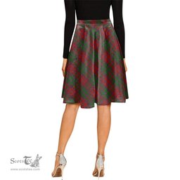 Scottish Stewart of Appin Tartan Melete Pleated Midi Skirt - Tartan Plaid Midi Skirt Scottish Plaid Tartan Plaid - ScotsTee - scotstee.com
