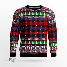 Scottish Brown Modern Clan Tartan Christmas Ugly Sweater - Plaid Family Ugly Sweater Scottish Plaid Tartan Plaid - ScotsTee - scotstee.com