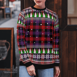 Scottish Brown Modern Clan Tartan Christmas Ugly Sweater - Plaid Family Ugly Sweater Scottish Plaid Tartan Plaid - ScotsTee - scotstee.com