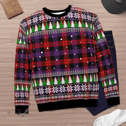 Scottish Brown Modern Clan Tartan Christmas Ugly Sweater - Plaid Family Ugly Sweater Scottish Plaid Tartan Plaid - ScotsTee - scotstee.com