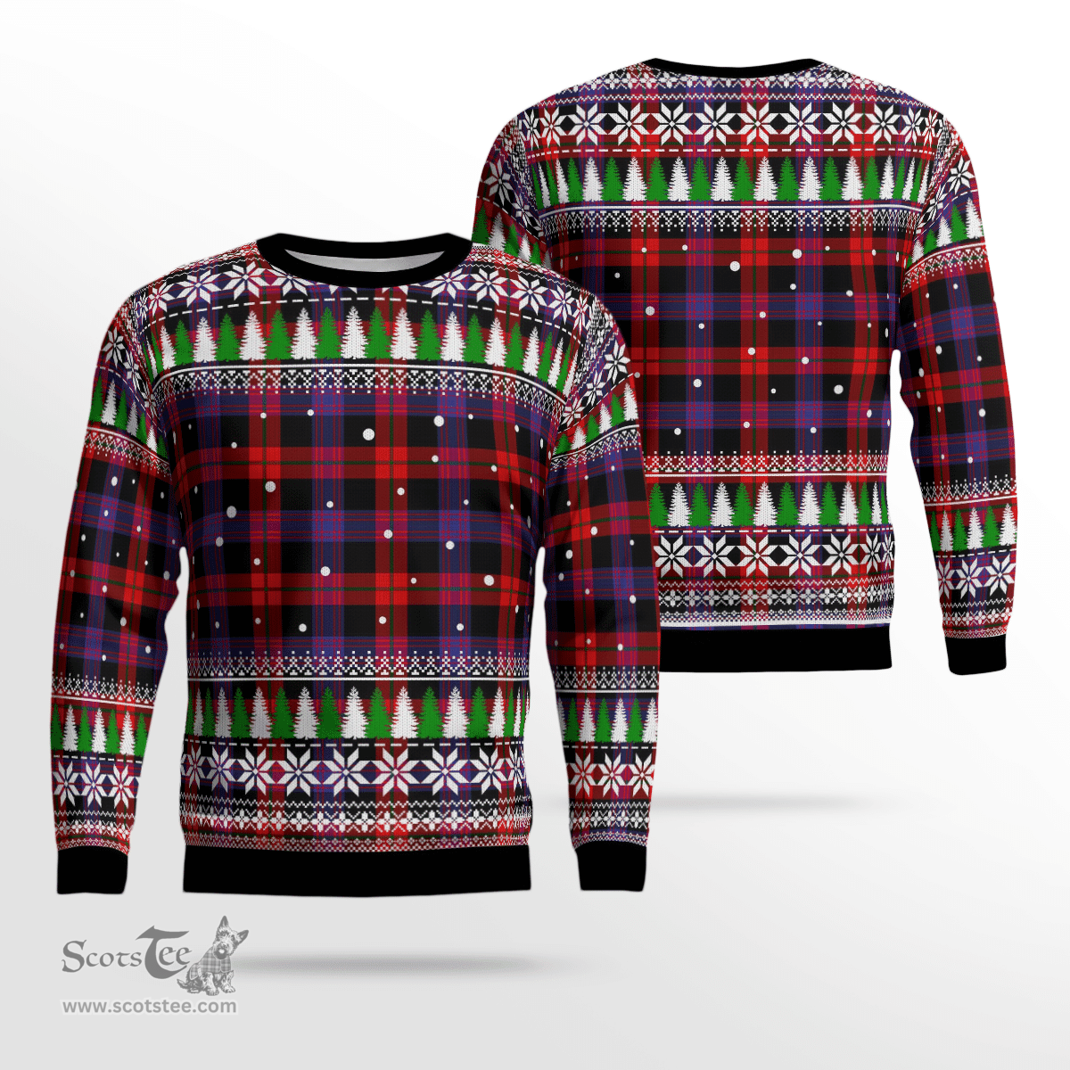 Scottish Brown Modern Clan Tartan Christmas Ugly Sweater - Plaid Family Ugly Sweater Scottish Plaid Tartan Plaid - ScotsTee - scotstee.com