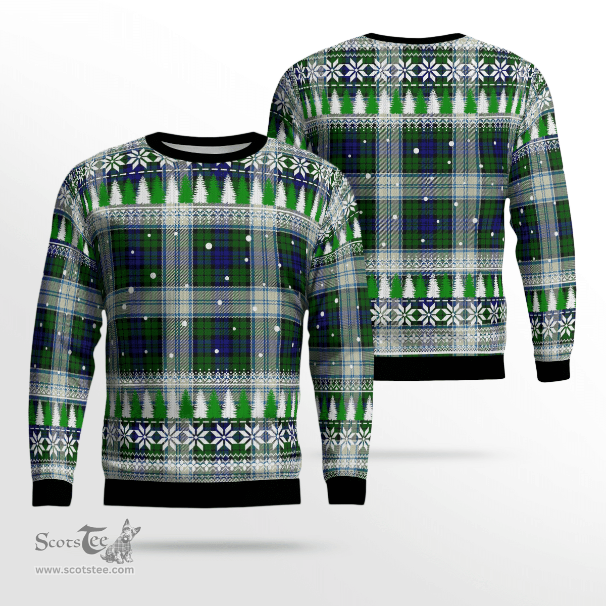 Scottish Blackwatch Dress Modern Clan Tartan Christmas Ugly Sweater - Plaid Family Ugly Sweater Scottish Plaid Tartan Plaid - ScotsTee - scotstee.com