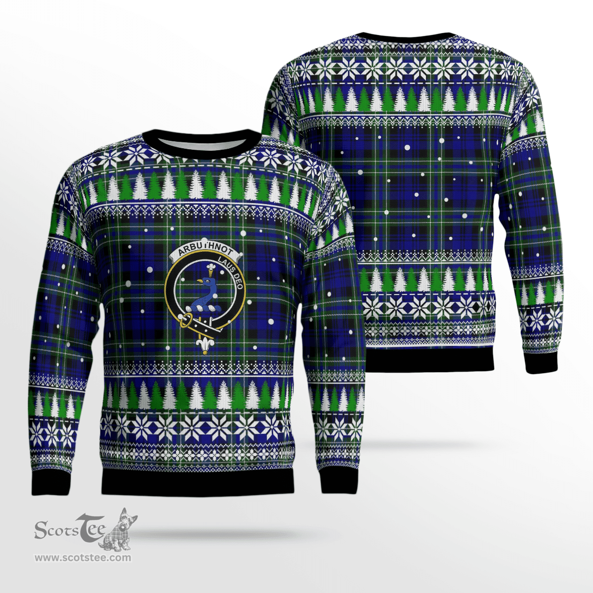 Scottish Arbuthnot Modern Clan Crest Tartan Christmas Ugly Sweater - Plaid Family Ugly Sweater Scottish Plaid Tartan Plaid - ScotsTee - scotstee.com
