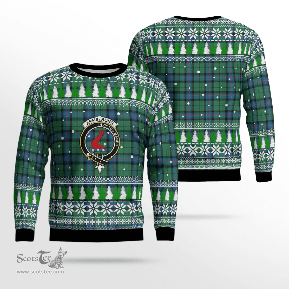 Scottish Armstrong Ancient Clan Crest Tartan Christmas Ugly Sweater - Plaid Family Ugly Sweater Scottish Plaid Tartan Plaid - ScotsTee - scotstee.com