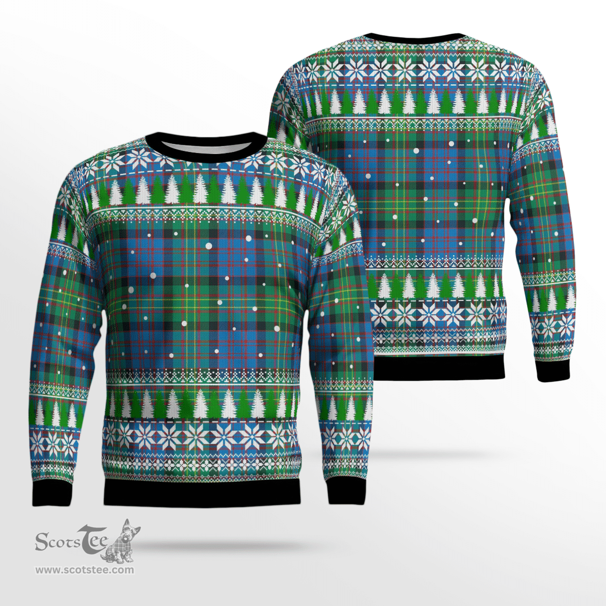 Scottish Bowie Ancient Clan Tartan Christmas Ugly Sweater - Plaid Family Ugly Sweater Scottish Plaid Tartan Plaid - ScotsTee - scotstee.com