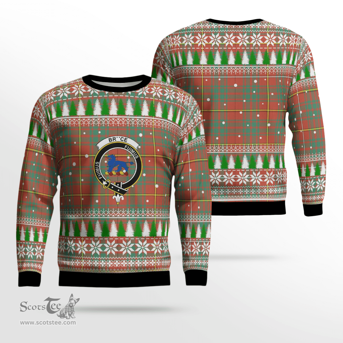 Scottish Bruce Ancient Clan Crest Tartan Christmas Ugly Sweater - Plaid Family Ugly Sweater Scottish Plaid Tartan Plaid - ScotsTee - scotstee.com
