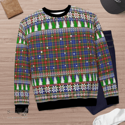 Scottish Bethune Clan Tartan Christmas Ugly Sweater - Plaid Family Ugly Sweater Scottish Plaid Tartan Plaid - ScotsTee - scotstee.com