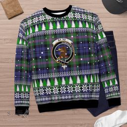 Scottish Baird Modern Clan Crest Tartan Christmas Ugly Sweater - Plaid Family Ugly Sweater Scottish Plaid Tartan Plaid - ScotsTee - scotstee.com