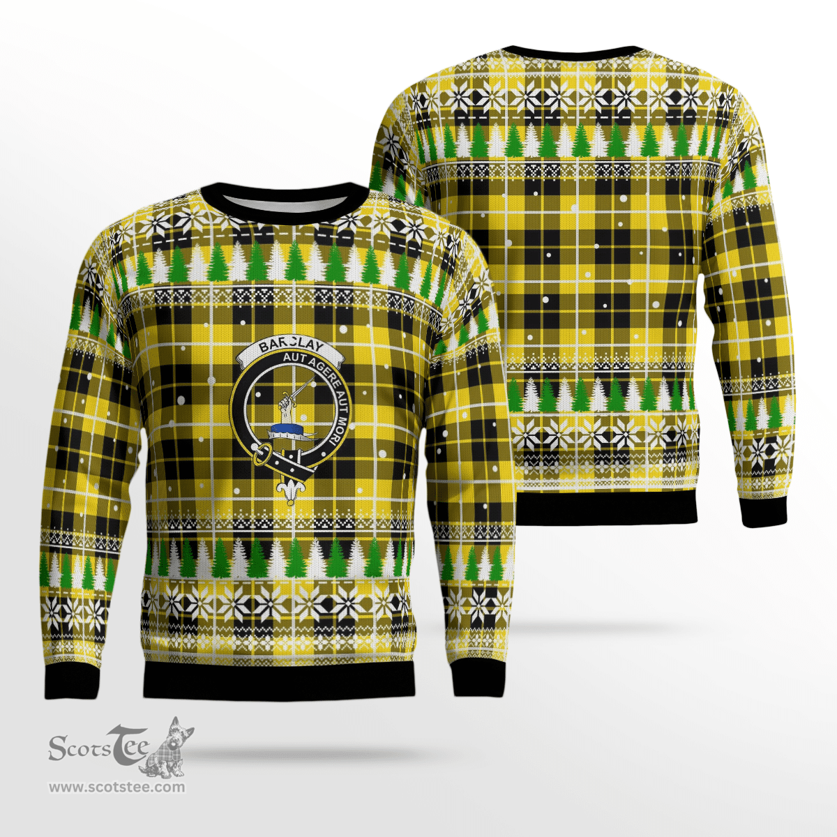 Scottish Barclay Dress Modern Clan Crest Tartan Christmas Ugly Sweater - Plaid Family Ugly Sweater Scottish Plaid Tartan Plaid - ScotsTee - scotstee.com