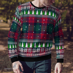 Scottish Akins Clan Tartan Christmas Ugly Sweater - Plaid Family Ugly Sweater Scottish Plaid Tartan Plaid - ScotsTee - scotstee.com