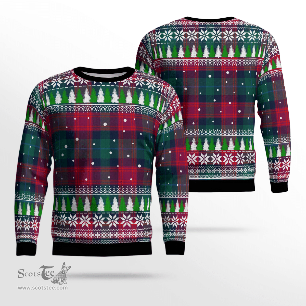 Scottish Akins Clan Tartan Christmas Ugly Sweater - Plaid Family Ugly Sweater Scottish Plaid Tartan Plaid - ScotsTee - scotstee.com