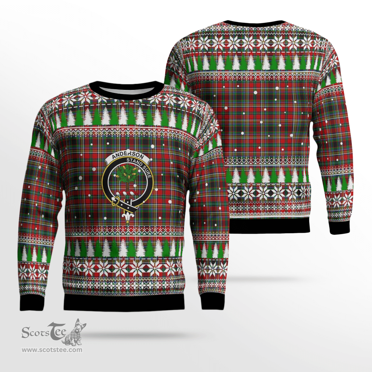 Scottish Anderson of Arbrake Clan Crest Tartan Christmas Ugly Sweater - Plaid Family Ugly Sweater Scottish Plaid Tartan Plaid - ScotsTee - scotstee.com