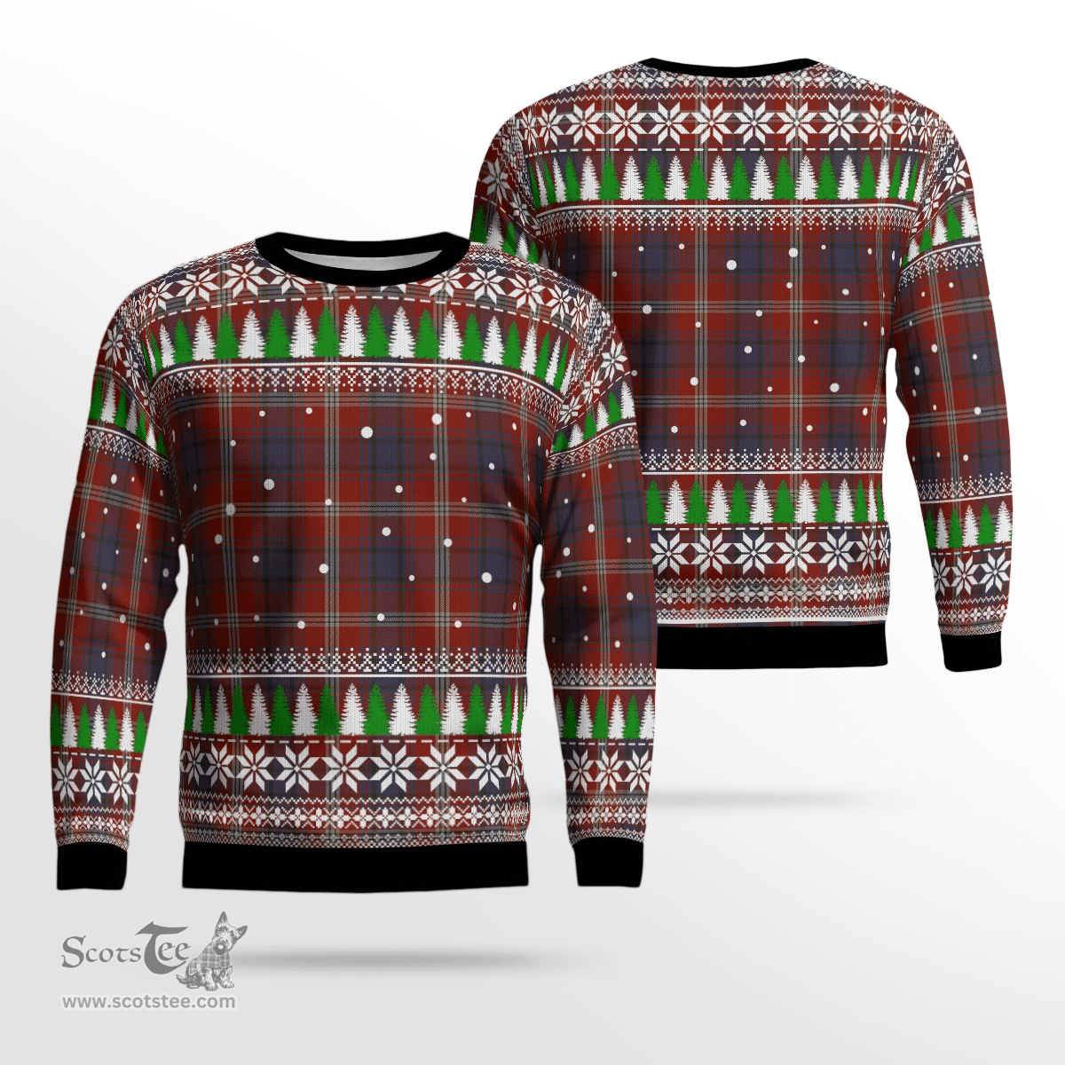 Scottish Ainslie Clan Tartan Christmas Ugly Sweater - Plaid Family Ugly Sweater Scottish Plaid Tartan Plaid - ScotsTee - scotstee.com