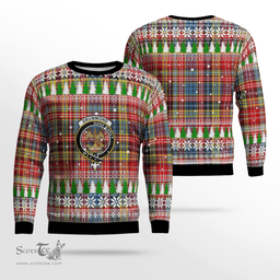 Scottish Drummond of Strathallan Clan Crest Tartan Christmas Ugly Sweater - Plaid Family Ugly Sweater Scottish Plaid Tartan Plaid - ScotsTee - scotstee.com