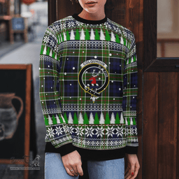 Scottish Colquhoun Clan Crest Tartan Christmas Ugly Sweater - Plaid Family Ugly Sweater Scottish Plaid Tartan Plaid - ScotsTee - scotstee.com