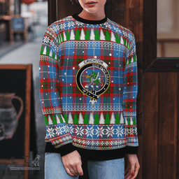 Scottish Crichton District Clan Crest Tartan Christmas Ugly Sweater - Plaid Family Ugly Sweater Scottish Plaid Tartan Plaid - ScotsTee - scotstee.com