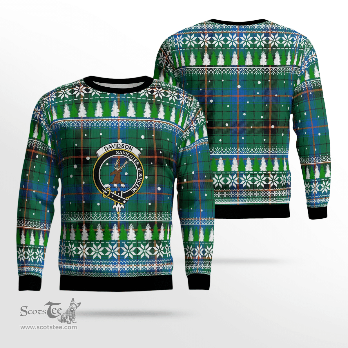 Scottish Davidson Ancient Clan Crest Tartan Christmas Ugly Sweater - Plaid Family Ugly Sweater Scottish Plaid Tartan Plaid - ScotsTee - scotstee.com